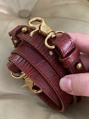 Rare Brahmin LKNW Lizard Replacement Bag Strap Leather Cognac color